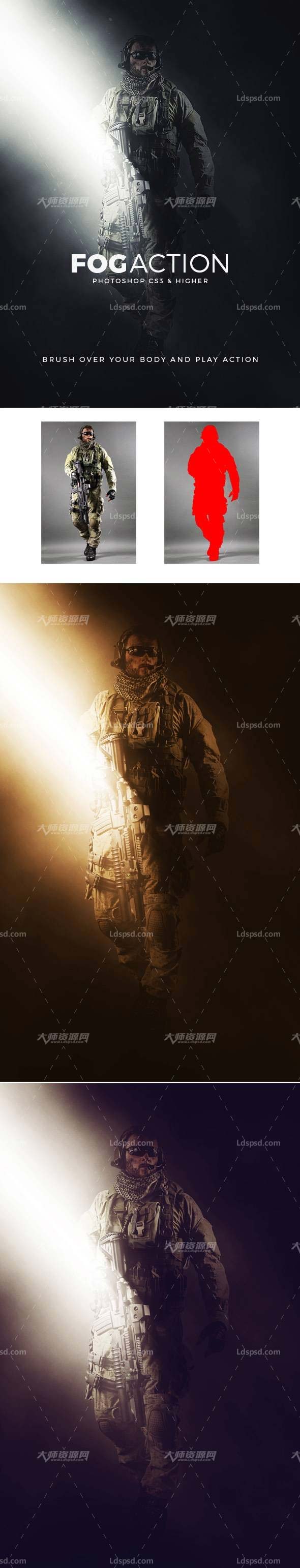 Fog Action,PS动作－尘雾光线